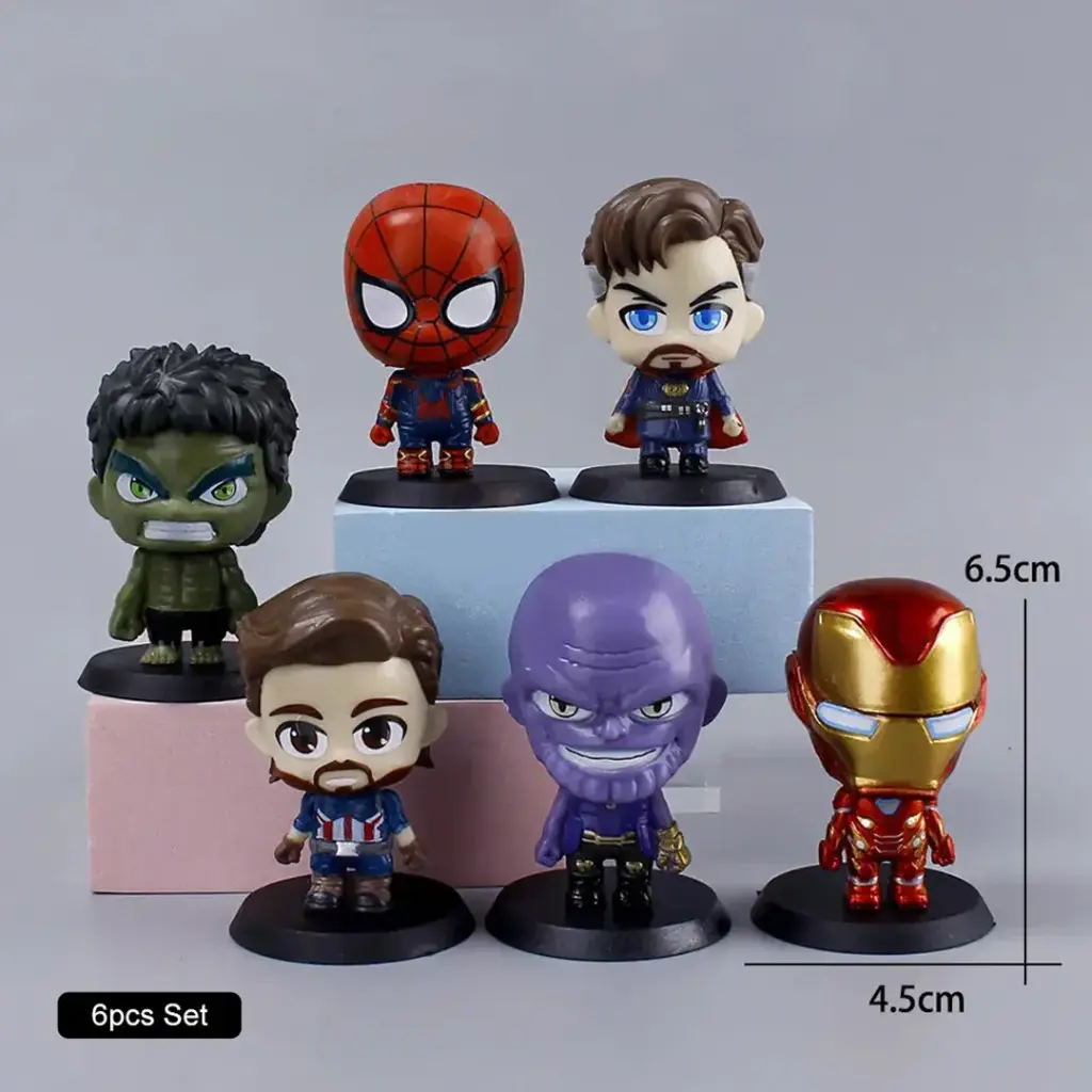 Avengers 6pcs Miniature Action Figure Set 6.5cm