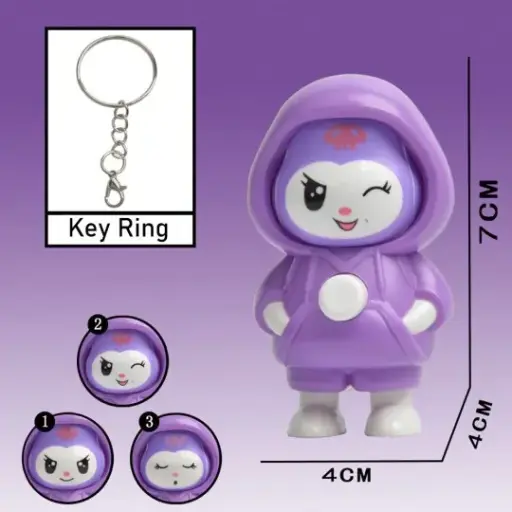 Kuromi-2 Purple Face Changing Keychain