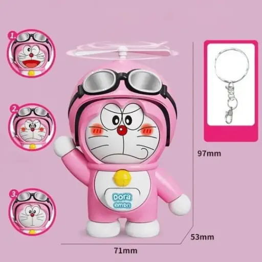 Pink Doraemon Face Changing Keychain