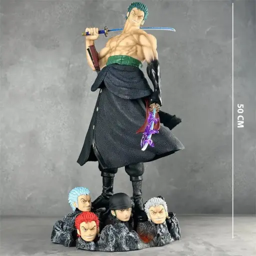 Zoro Four Heads Premium Detailed Standing 50cm Figure With Box